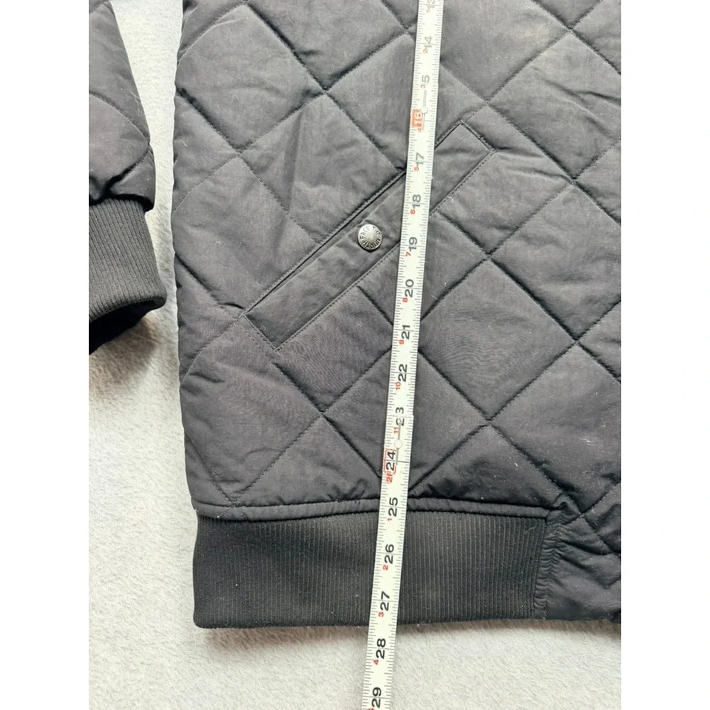 The North Face Mens Black Quilted Sherpa Lined Hooded Bomber Jacket NF0A4QZO M